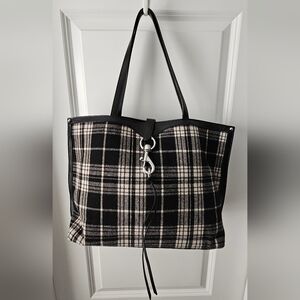 Rebecca Minkoff Black and White Plaid Megan Tote Purse